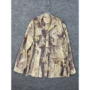 Vintage Pella Button Up Shacket Mens 2X Camo Realtree Hardwoods Hunting Outdoor